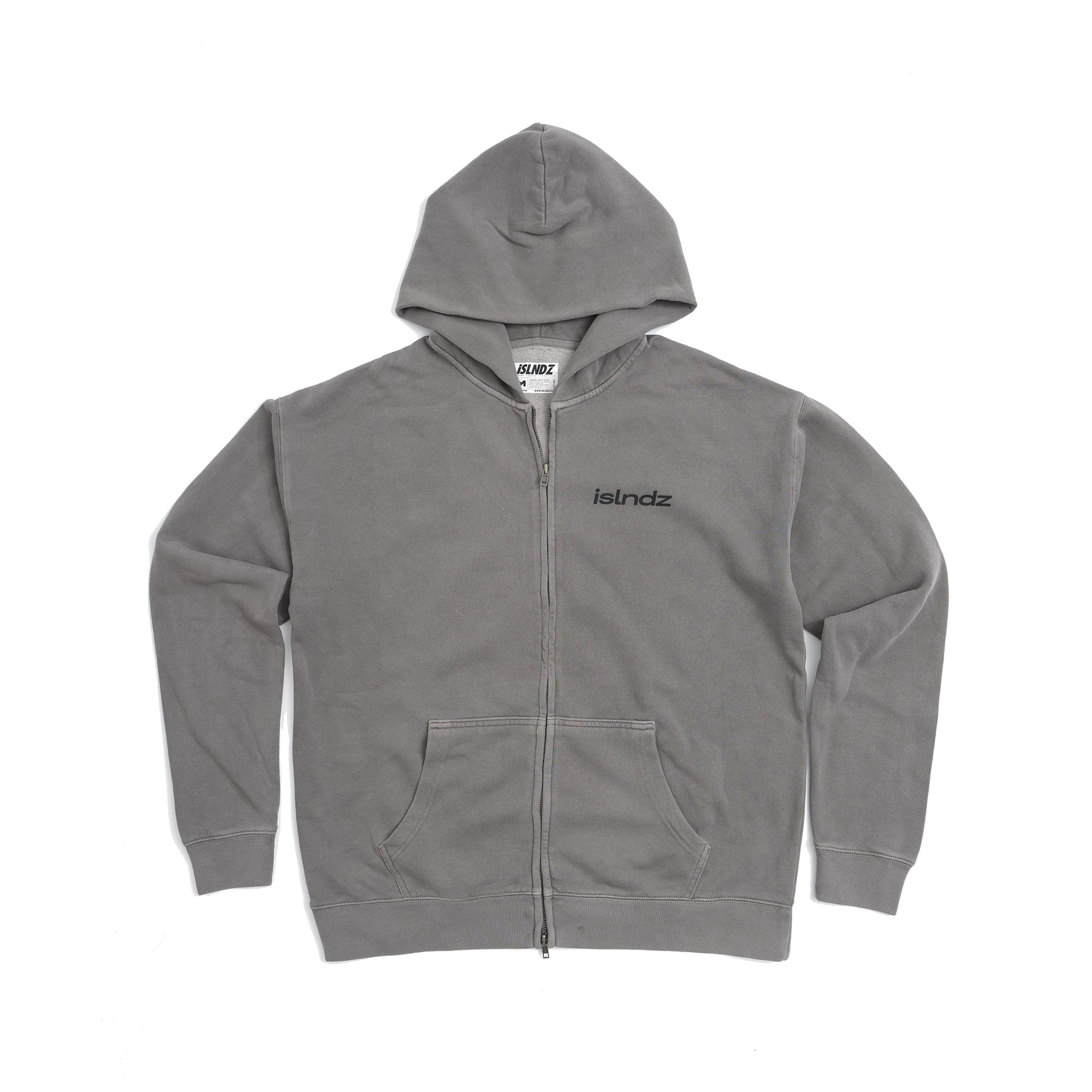 ISLNDZ Relaxed Zip Hoodie - Faded Gray