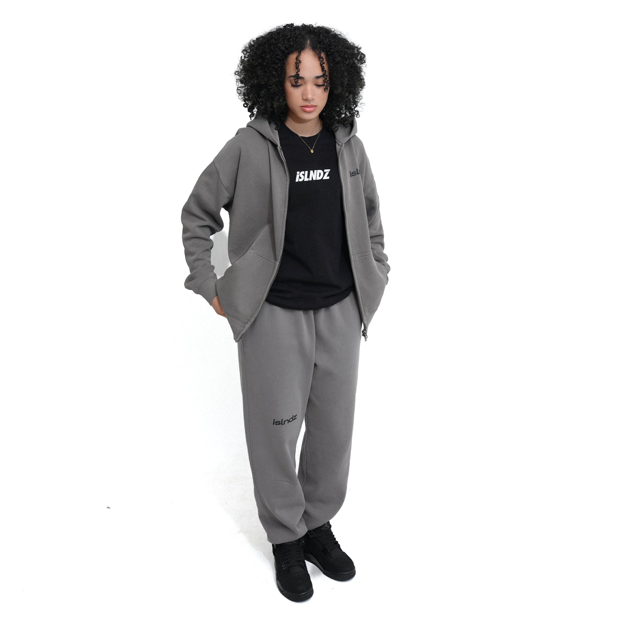 ISLNDZ Relaxed Track Pants - Faded Gray